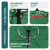 Parasol de jardin 2m avec ancrage sol et sac de transport Vert - vounat.shop