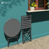 Ensemble bistro extérieur 1 table 2 chaises acier gris - vounat.shop