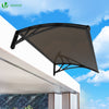 Auvent de porte marquise 100x80 cm transparent en Polycarbonate anti UV Marron - vounat.shop
