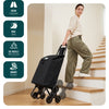Chariot de courses pliable monte escalier style oxford noir - vounat.shop