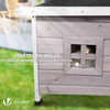 Maison pour Chat en bois avec toit bitumé autoportant et porte à lamelles PVC Gris - vounat.shop