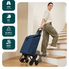 Chariot de courses pliable monte escalier bleu marine - vounat.shop