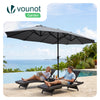 Parasol Jardin Double Aluminium 270 x 460 cm gris - vounat.shop