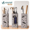 Porte-parapluies Metal avec bac de recuperation eau et 4 Crochets Motif Parapluie 15.5 x 15.5 x 43.5 cm beige - vounat.shop