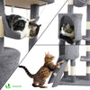Arbre à Chat 154cm avec Griffoir Plateforme Niche XXL Gris - vounat.shop