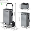 Chariot de course pliable aluminium 2 roues avec sac isotherme gris - vounat.shop