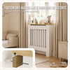 Cache radiateur en MDF avec lattes et etagere 78×19×82 cm Blanc Chêne - vounat.shop