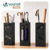 Porte-parapluies Metal avec bac de recuperation eau et 4 Crochets Motif Parapluie 15.5 x 15.5 x 43.5 cm noir - vounat.shop