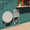 Ensemble bistro extérieur 1 table 2 chaises acier blanc - vounat.shop