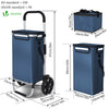 Chariot de course pliable aluminium 2 roues avec sac isotherme bleu marine - vounat.shop