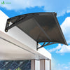 Auvent de porte marquise 120x80 cm transparent en Polycarbonate anti UV Marron - vounat.shop