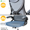 Fauteuil de Bureau Ergonomique pivotant avec appui tête et dossier toile respirant Gris - vounat.shop