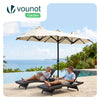 Parasol Jardin Double Aluminium 150 x 300 cm beige - vounat.shop