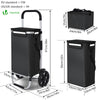 Chariot de course pliable aluminium 2 roues avec sac isotherme noir - vounat.shop