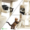Arbre à Chat 154cm avec Griffoir Plateforme Niche XXL Beige - vounat.shop