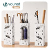 Porte-parapluies Metal avec bac de recuperation eau et 4 Crochets Motif Parapluie 15.5 x 15.5 x 43.5 cm blanc - vounat.shop