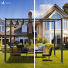Pergola retractable 3x3m en metal et toile Polyester haute densite 180g/m2 gris - vounat.shop