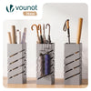Porte-parapluies Metal avec bac de recuperation eau et 4 Crochets Motif Diagonal 15.5 x 15.5 x 43.5 cm beige - vounat.shop