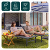 Lot de 2 Bain de soleil transat aluminium en textilene 190x62x31cm gris - vounat.shop