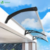 Auvent de porte marquise 200x80 cm transparent en Polycarbonate anti UV Noir - vounat.shop
