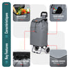 Chariot de courses 2 roues pliable 59L gris - vounat.shop