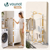 Sechoir a linge vertical tour etendoir pliable 3 niveaux 99x69x135.5 cm style bois blanc