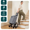 Chariot de courses pliable monte escalier style oxford gris - vounat.shop