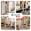 Marche pied en acier avec barre d’appui plateforme antiderapante 38x26cm blanc - vounat.shop