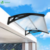 Auvent de porte marquise 100x80 cm transparent en Polycarbonate anti UV Noir - vounat.shop