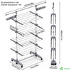 Sechoir a linge inox etendoir robuste ailes pliables 4 niveaux - vounat.shop