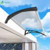 Auvent de porte marquise 100x80 cm transparent en Polycarbonate anti UV Noir - vounat.shop