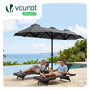 Parasol Jardin Double Aluminium 150 x 300 cm gris - vounat.shop