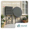 Set de Bistro en metal 1 table 2 chaises Gris - vounat.shop