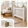 Cache radiateur en MDF avec lattes et etagere 111×19×82 cm Blanc - vounat.shop