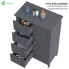 Meuble de salle de bain rangement 4 tiroirs 1 porte 82x55x30cm gris - vounat.shop