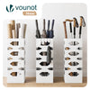 Porte-parapluies Metal avec bac de recuperation eau et 4 Crochets Motif Hexagonal 15.5 x 15.5 x 43.5 cm blanc - vounat.shop