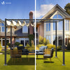 Pergola retractable 3x3m en metal et toile Polyester haute densite 180g/m2 beige - vounat.shop