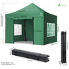 Tonnelle de jardin renforcée 3x3m pliable avec 4 parois et sac de transport a roulette verte - vounat.shop