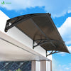 Auvent de porte marquise 200x80 cm transparent en Polycarbonate anti UV Marron - vounat.shop