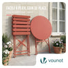 Set de Bistro en metal 1 table 2 chaises Rouge brique - vounat.shop
