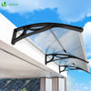 Auvent de porte marquise 200x80 cm transparent en Polycarbonate anti UV Noir - vounat.shop
