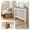Cache radiateur en MDF avec lattes et etagere 111×19×82 cm Blanc Chêne - vounat.shop