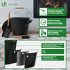 Seau à Cendres en Métal avec Couvercle Pelle et Balai à Main 5L Noir - vounat.shop