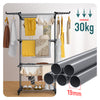 Sechoir a linge etendoir 4 niveaux 126x63x170cm noir-gris - vounat.shop