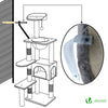 Arbre à Chat 138cm avec Griffoir Plateforme Niche et Capsule Spatiale gris - vounat.shop