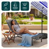 Bain de soleil transat aluminium en textilene 190x62x31cm gris - vounat.shop