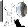 Arbre à Chat 154cm avec Griffoir Plateforme Niche XXL Gris - vounat.shop