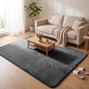 Tapis de salon poils ras doux antiderapant 160x230cm uni anthracite - vounat.shop