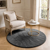 Tapis de salon poils ras doux antiderapant ф120cm uni anthracite - vounat.shop