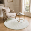 Tapis de salon poils ras doux antiderapant ф120cm uni crème - vounat.shop